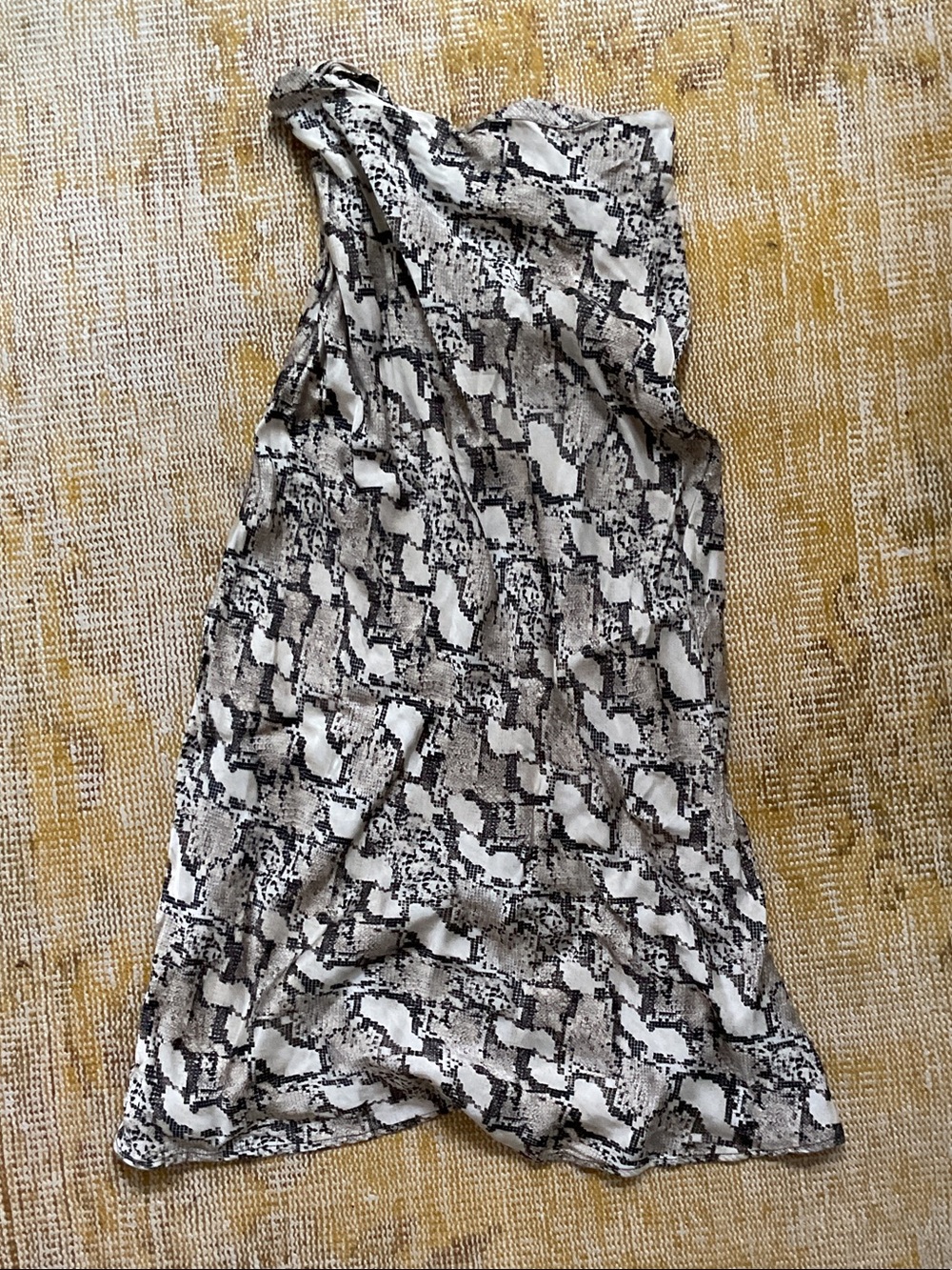Snake Print Midi Skirt - Black & Cream